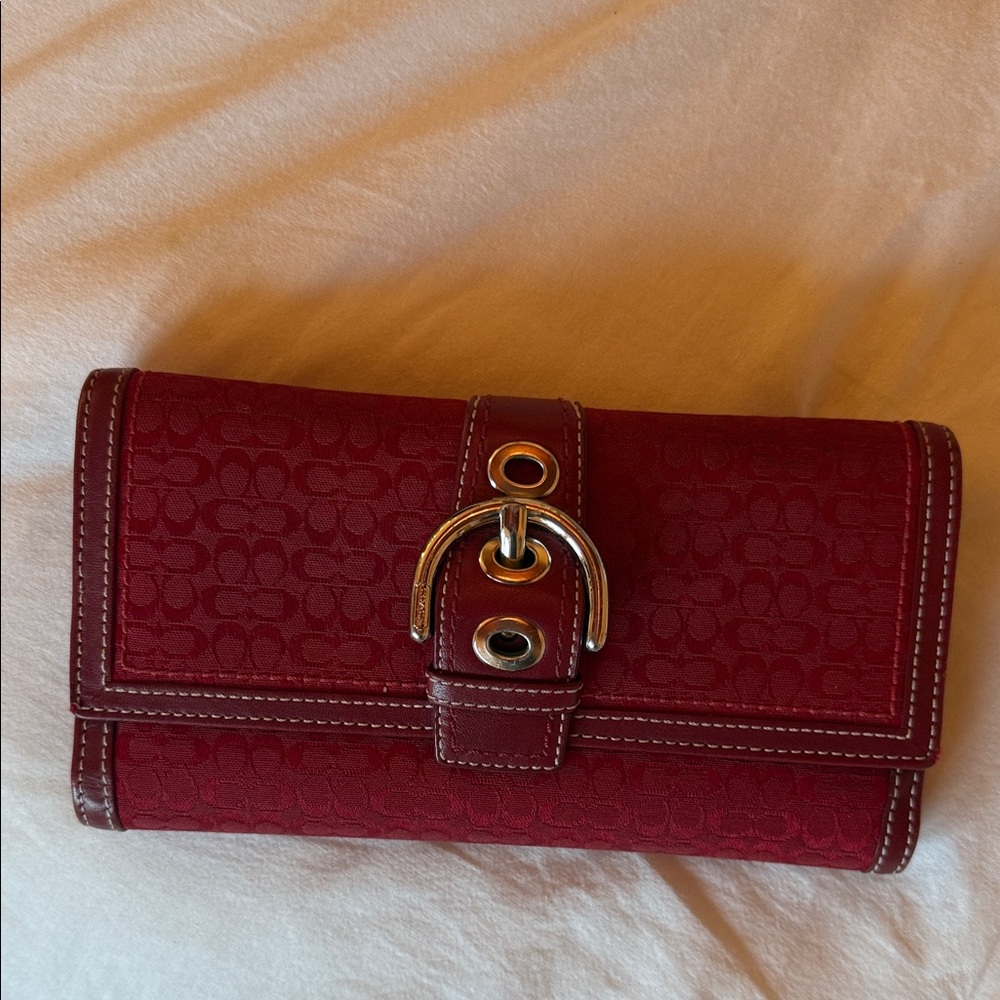 Elegant Red Designer wallet coach vintage